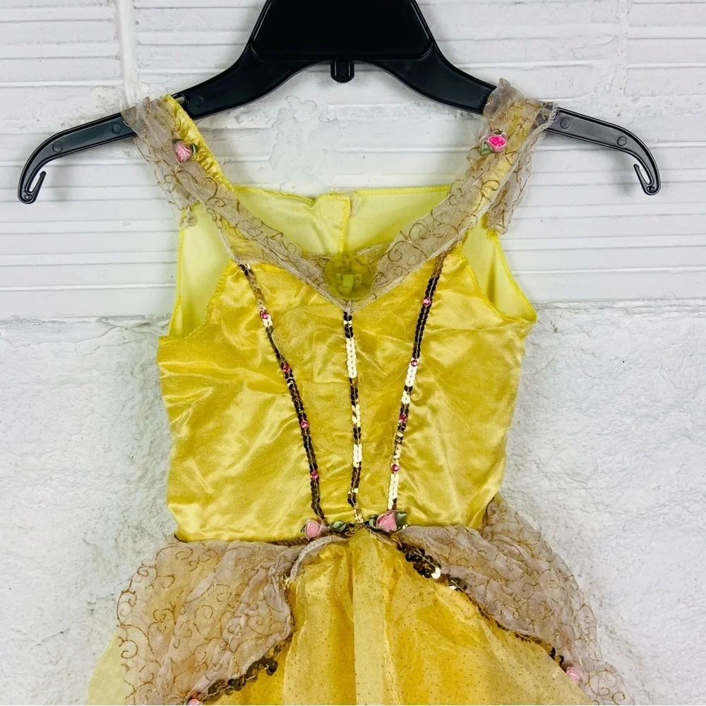 Disney beauty & the beast bell Golden Princess Dress Costume size 4-6X - Picture 4 of 11